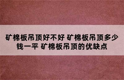 矿棉板吊顶好不好 矿棉板吊顶多少钱一平 矿棉板吊顶的优缺点